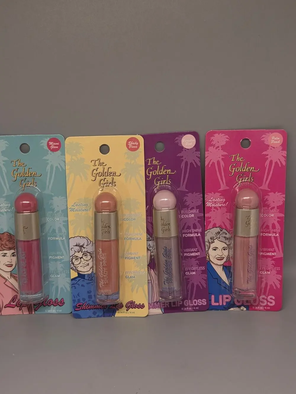 Golden Girls lip gloss collection features character-themed packaging (Set of 4)